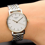 Tissot Everytime Medium White Dial Two Tone Mesh Bracelet Watch For Men - T109.410.22.031.00 Authentic Buy Shop Now