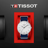 Tissot T Classic Everytime Large White Dial Blue NATO Strap Watch For Men - T109.610.17.037.00 Authentic Buy Shop Now