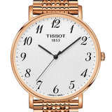 Tissot T Classic Everytime White Dial Rose Gold Mesh Bracelet Watch for Men - T109.610.33.032.00 Authentic Buy Shop Now