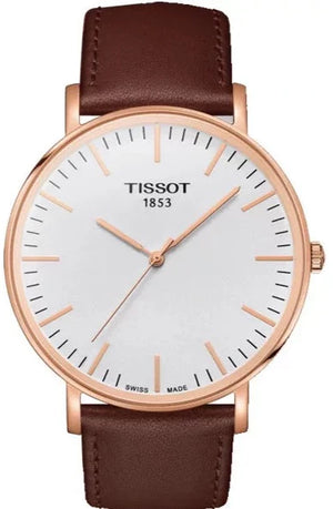 Tissot T Classic Everytime White Dial Brown Leather Strap Watch for Men - T109.610.36.031.00 Authentic Buy Shop Now