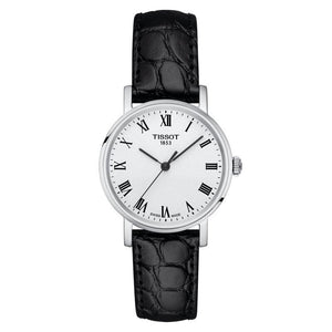 Tissot Everytime Small White Dial Black Leather Strap Watch For Women - T109.210.16.033.00 Authentic Buy Shop Now