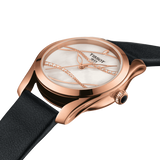 Tissot T Wave Diamond Mother of Pearl Dial Black Leather Strap Watch For Women - T112.210.36.111.00 Authentic Buy Shop Now