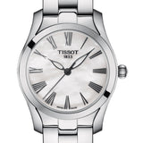 Tissot T Wave T Lady Mother of Pearl Dial Silver Steel Strap Watch For Women - T112.210.11.113.00 Authentic Buy Shop Now