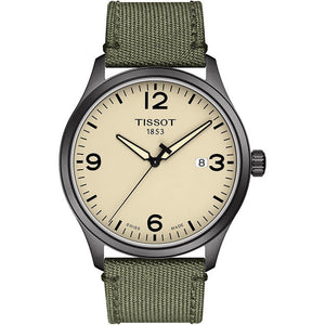 Tissot T Sport Chrono XL Beige Dial Khakhi Green Nylon Strap Watch for Men - T116.617.33.267.00 Authentic Buy Shop Now