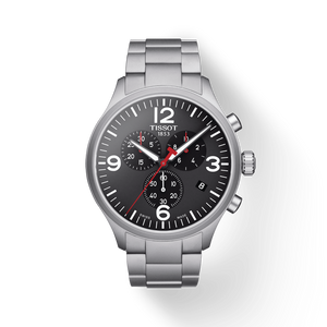 Tissot Chrono XL Black Dial Silver Steel Strap Watch For Men - T116.617.11.057.00 Authentic Buy Shop Now