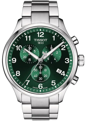 Tissot Chrono XL Classic Green Dial Silver Steel Strap Watch for Men - T116.617.11.092.00 Authentic Buy Shop Now