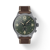 Tissot T Sport Chrono XL Green Dial Brown Leather Strap Watch For Men - T116.617.36.097.00 Authentic Buy Shop Now