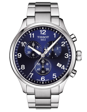 Tissot T Sport Chrono XL Classic Blue Dial Silver Steel Strap Watch For Men - T116.617.11.047.01 Authentic Buy Shop Now