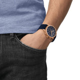 Fossil Neutra Chronograph Blue Dial Blue Leather Strap Watch for Men - FS5454 Authentic Buy Shop Now