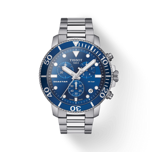 Tissot Seastar 1000 Chronograph Blue Dial Silver Steel Strap Watch For Men - T120.417.11.041.00 Authentic Buy Shop Now
