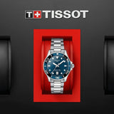 Tissot Seastar 1000 Lady Blue Dial Silver Steel Strap Watch For Women - T120.210.11.041.00 Authentic Buy Shop Now