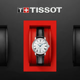 Tissot Carson Premium Automatic Lady Silver Dial Black Leather Strap Watch for Women - T122.207.16.033.00 Authentic Buy Shop Now