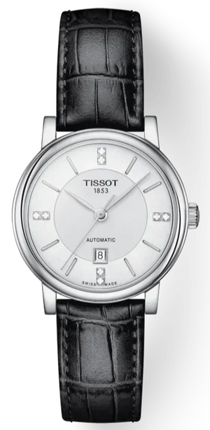 Tissot Carson Premium Lady Born to Be Brace Special Edition Silver Dial Black Leather Strap Watch for Women - T122.207.16.036.00 Authentic Buy Shop Now