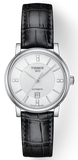 Tissot Carson Premium Lady Born to Be Brace Special Edition Silver Dial Black Leather Strap Watch for Women - T122.207.16.036.00 Authentic Buy Shop Now