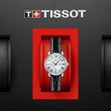 Tissot Carson Premium Lady Silver Dial Black Leather Strap Watch For Women - T122.210.16.033.00 Authentic Buy Shop Now