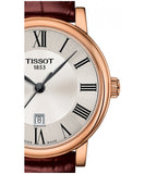 Tissot Carson Premium Lady Silver Dial Brown Leather Strap Watch For Women - T122.210.36.033.00 Authentic Buy Shop Now