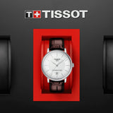 Tissot T-Classic Powermatic 80 Silver Dial Brown Leather Strap Watch For Men - T122.407.16.031.00 Authentic Buy Shop Now