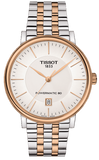 Tissot Carson Premium Powermatic 80 White Dial Two Tone Steel Strap Watch For Men - T122.407.22.031.01 Authentic Buy Shop Now