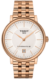 Tissot T Classic Carson Premium Automatic White Dial Rose Gold Steel Strap Watch for Men - T122.407.33.031.00 Authentic Buy Shop Now