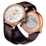 Tissot Carson Premium Powermatic 80 White Dial Brown Leather Strap Watch For Men - T122.407.36.031.00 Authentic Buy Shop Now