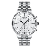 Tissot Carson Premium White Dial Silver Steel Strap Watch For Men - T122.417.11.011.00 Authentic Buy Shop Now