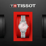 Tissot Carson Premium Lady Mother of Pearl Pink Dial Silver Steel Strap Watch For Women - T122.210.11.159.00 Authentic Buy Shop Now