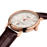 Tissot Carson Premium Powermatic 80 White Dial Brown Leather Strap Watch For Men - T122.407.36.031.00 Authentic Buy Shop Now