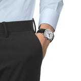 Tissot Carson Premium Chronograph Silver Dial Black Leather Strap Watch For Men - T122.417.16.033.00 Authentic Buy Shop Now
