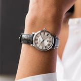 Tissot Carson Premium Lady Silver Dial Black Leather Strap Watch For Women - T122.210.16.033.00 Authentic Buy Shop Now