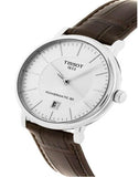 Tissot T-Classic Powermatic 80 Silver Dial Brown Leather Strap Watch For Men - T122.407.16.031.00 Authentic Buy Shop Now