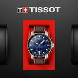 Tissot Supersport Chrono Blue Dial Brown Leather Strap Watch For Men - T125.617.16.041.00 Authentic Buy Shop Now