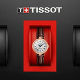 Tissot Bellissima Automatic Silver Dial Brown Leather Strap Watch For Women - T126.207.36.013.00 Authentic Buy Shop Now