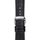 Tissot Gentleman Powermatic 80 Silicium Blue Dial Black Leather Strap Watch For Men - T127.407.16.041.01 Authentic Buy Shop Now