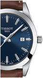 Tissot Gentleman Blue Dial Brown Leather Strap Watch For Men - T127.410.16.041.00 Authentic Buy Shop Now