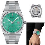 Tissot PRX Powermatic 80 Automatic Mint Green Dial Silver Steel Strap Watch for Men - T137.407.11.091.01 Authentic Buy Shop Now