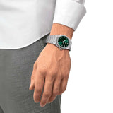 Tissot PRX Quartz Green Dial Steel Silver Steel Strap Watch for Men - T137.410.11.081.00 Authentic Buy Shop Now