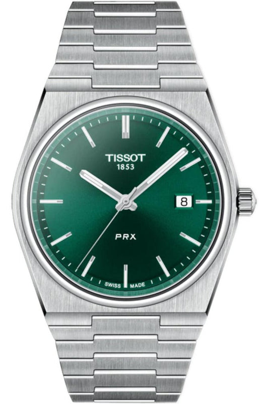 Tissot PRX Green Dial Silver Steel Strap Watch For Men - T137.410.11.091.00 Authentic Buy Shop Now