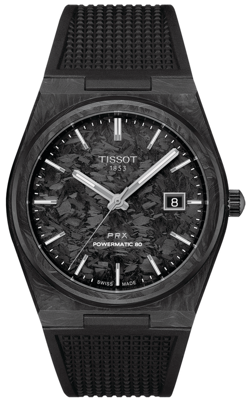 Tissot PRX Powermatic 80 Carbon Black Dial Black Rubber Strap Watch for Men - T137.907.97.201.00 Authentic Buy Shop Now