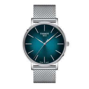 Tissot Everytime Gent Green Dial Silver Mesh Bracelet Watch for Men - T143.410.11.091.00 Authentic Buy Shop Now
