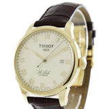Tissot Le Locle Automatic Gold Dial Brown Leather Strap Watch For Men - T41.5.413.73 Authentic Buy Shop Now