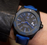 Tag Heuer Aquaracer Calibre 5 Automatic Titanium Black Dial Blue Nylon Strap Watch for Gents - WAY208B.FC6382 Authentic Buy Shop Now