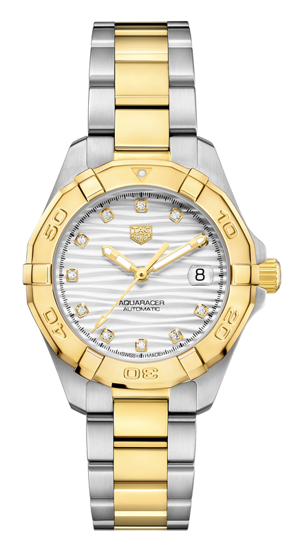 Tag Heuer Aquaracer Automatic Diamonds Silver Dial Two Tone Steel Strap Watch for Women - WBD2321.BB0320 Authentic Buy Shop Now