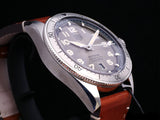 Tag Heuer Autavia Isograph Grey Dial Calfskin Brown Leather Strap Watch for Men - WBE5111.FC8267 Authentic Buy Shop Now