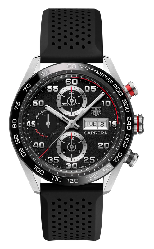 Tag Heuer Carrera Chronograph Black Dial Black Rubber Strap Watch for Men - CBN2A1AA.FT6228 Authentic Buy Shop Now