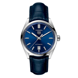 Tag Heuer Carrera Date Blue Dial Blue Leather Strap Watch for Men - WBN2112.FC6504 Authentic Buy Shop Now