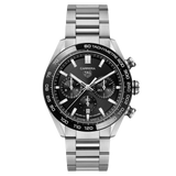 Tag Heuer Carrera Automatic Chronograph Black Dial Silver Steel Strap Watch for Men - CBN2A1B.BA0643 Authentic Buy Shop Now