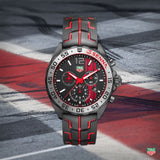 Tag Heuer Formula 1 Ayrton Senna Limited Edition Black Dial Two Tone Rubber Strap Watch for Men - CAZ1019.FT8027 Authentic Buy Shop Now