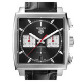 Tag Heuer Monaco Automatic Chronograph Black Dial Black Leather Strap Watch for Men - CBL2113.FC6177 Authentic Buy Shop Now