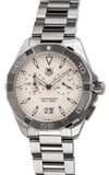 Tag Heuer Aquaracer Chronograph White Dial Silver Steel Strap Watch for Men - WAY111Y.BA0928 Authentic Buy Shop Now