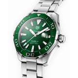 Tag Heuer Aquaracer Calibre 5 Green Dial Silver Steel Strap Watch for Men - WAY201S.BA0927 Authentic Buy Shop Now